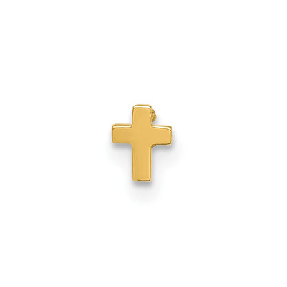 14K Yellow Gold Polished Cross Nose Stud