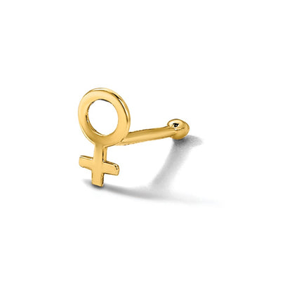 14K Yellow Gold Polished Female Symbol Nose Stud