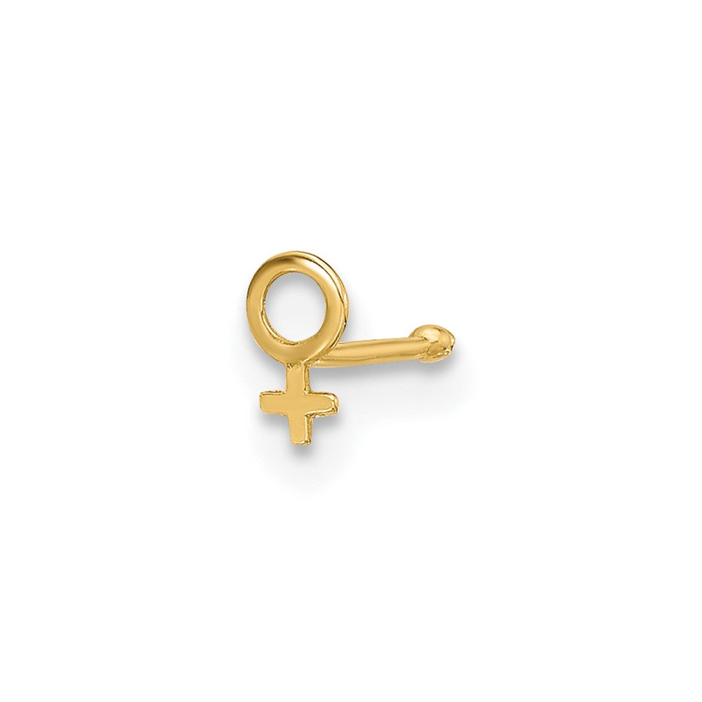14K Yellow Gold Polished Female Symbol Nose Stud