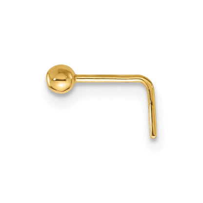 14K Yellow Gold Polished 2.5mm Ball Nose Stud