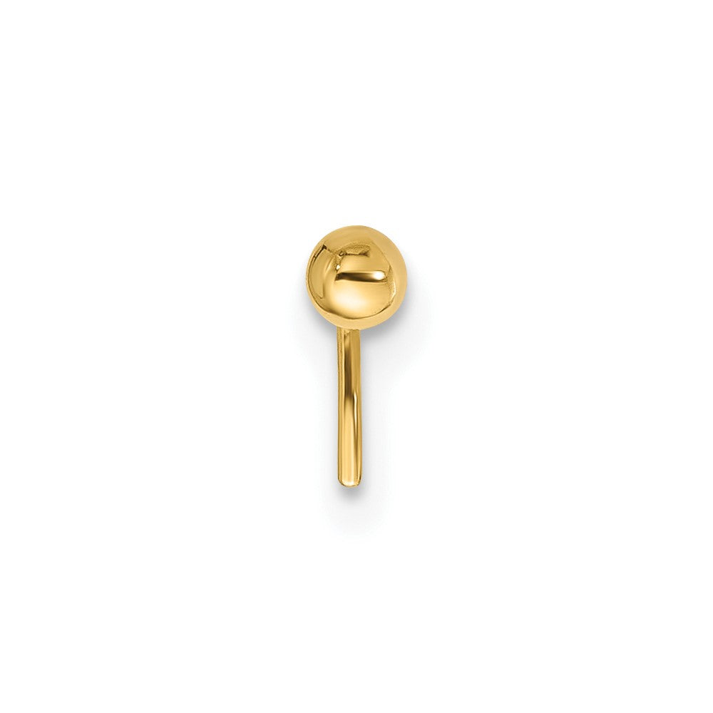 14K Yellow Gold Polished 2.5mm Ball Nose Stud