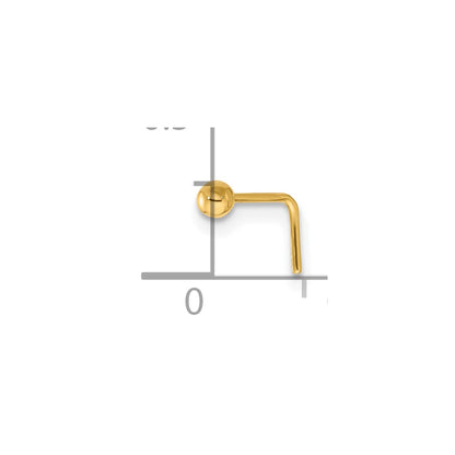 14K Yellow Gold Polished 2.5mm Ball Nose Stud