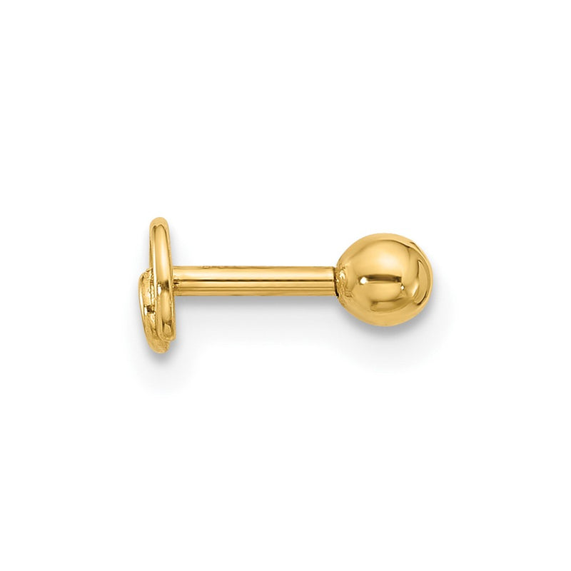 14K Yellow Gold Polished Swirl Cartilage Stud