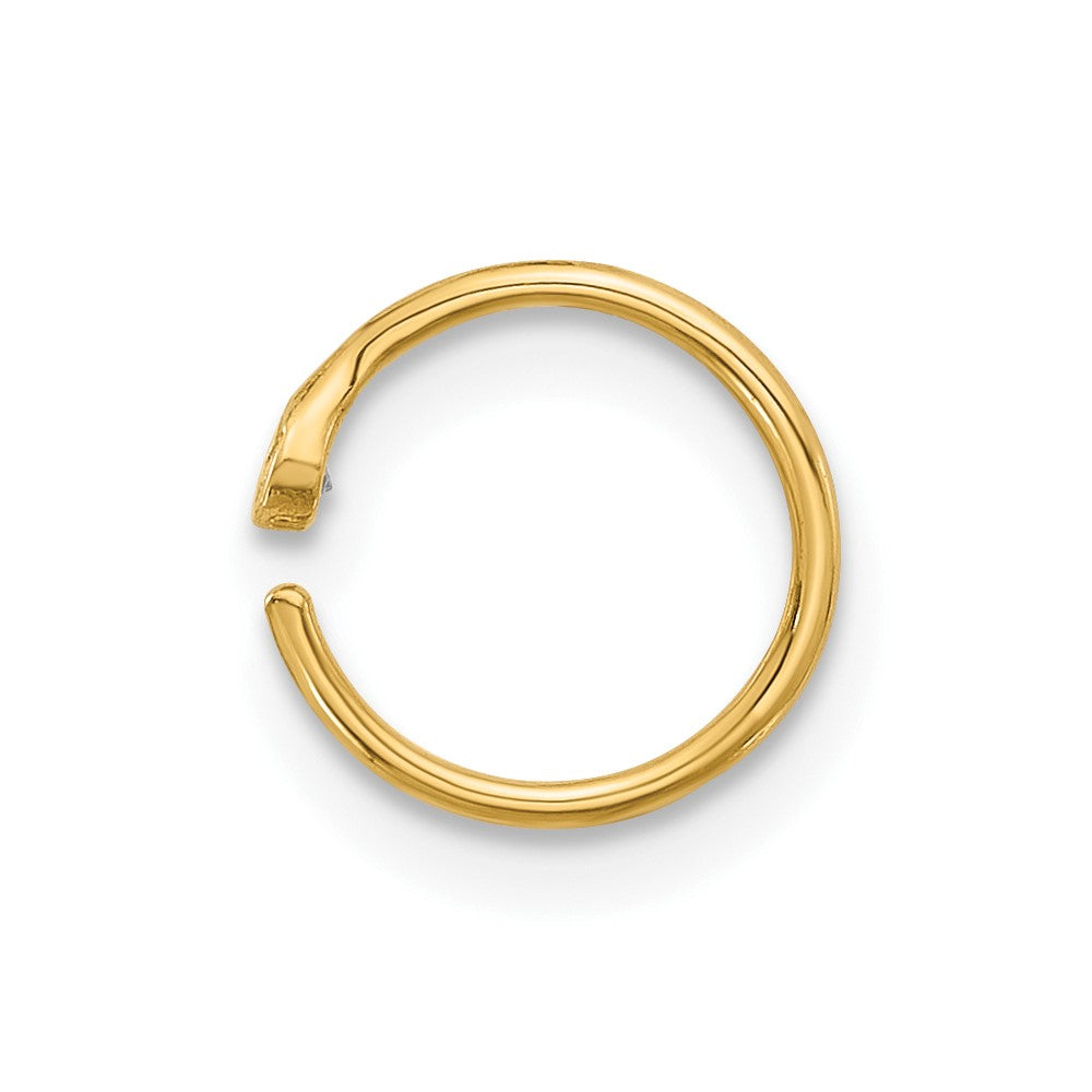 14K Yellow Gold Polished CZ Nose Ring