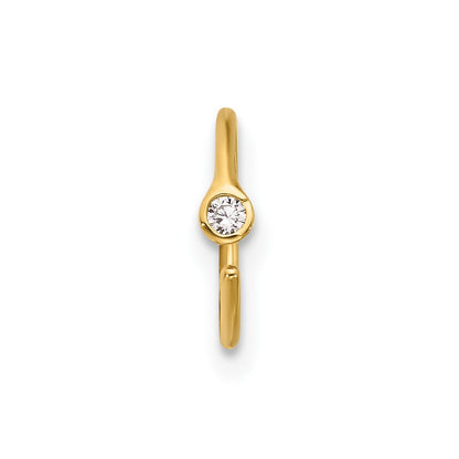 14K Yellow Gold Polished CZ Nose Ring