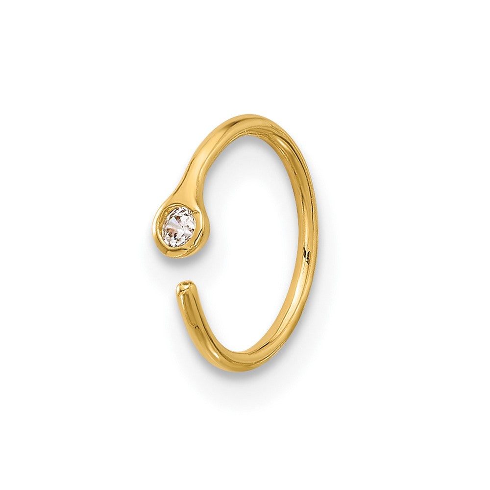 14K Yellow Gold Polished CZ Nose Ring