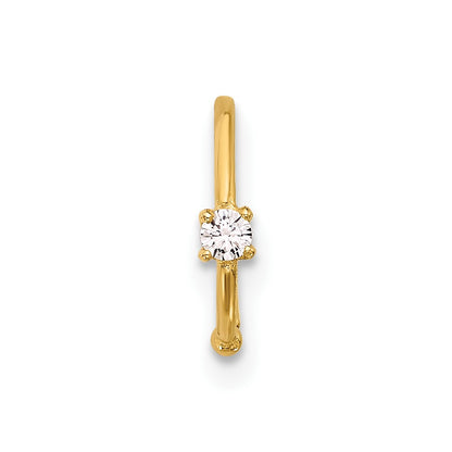14K Yellow Gold Polished CZ Nose Ring