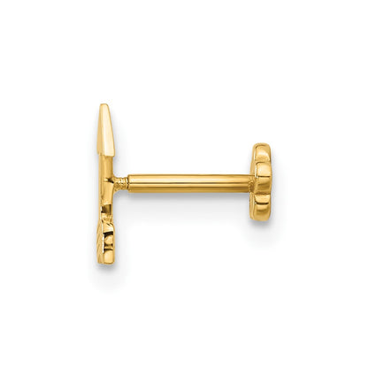 14K Yellow Gold Polished Arrow Cartilage Body Jewelry