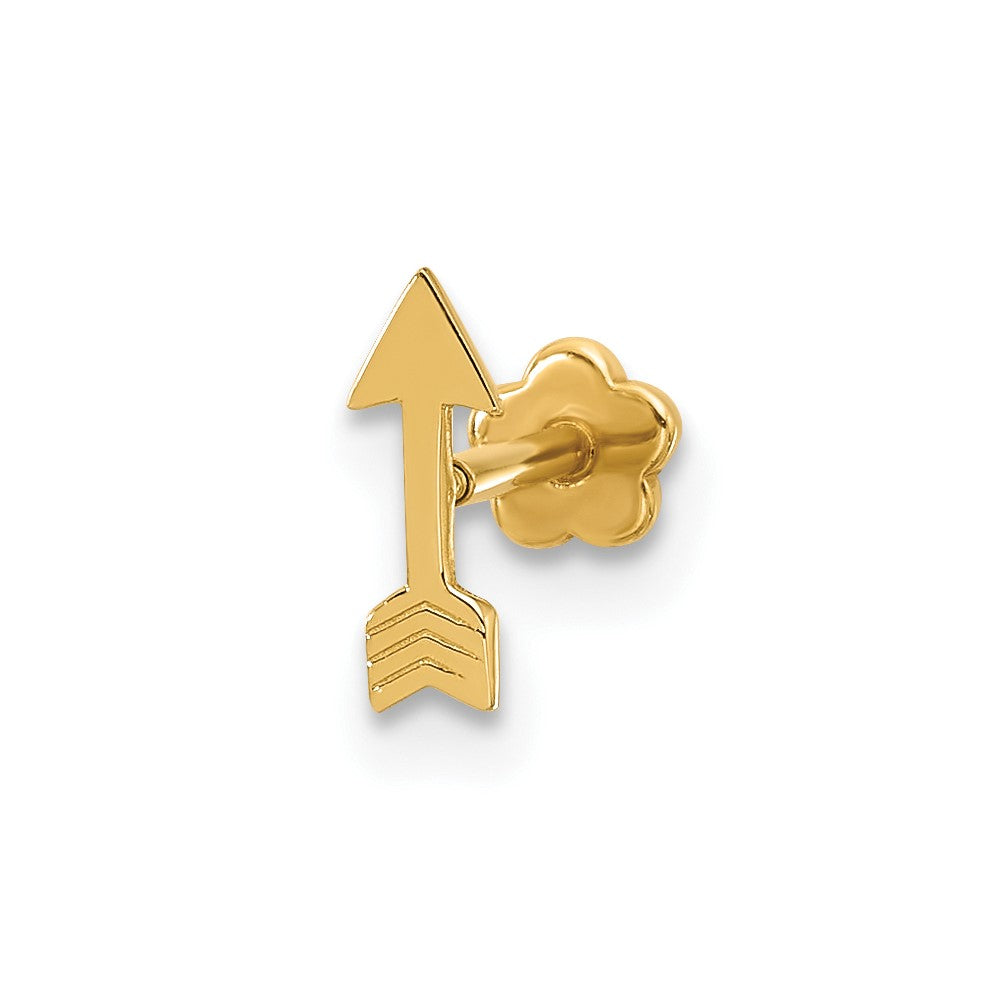 14K Yellow Gold Polished Arrow Cartilage Body Jewelry
