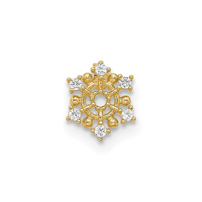 14K Yellow Gold Polished CZ Snowflake Cartilage Stud