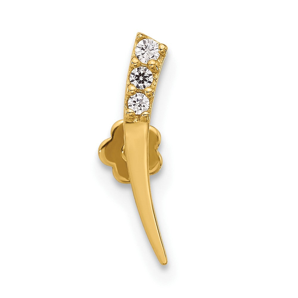 14K Yellow Gold Polished CZ Cartilage Body Jewelry