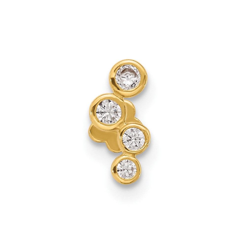 14K Yellow Gold Polished CZ Cartilage Body Jewelry