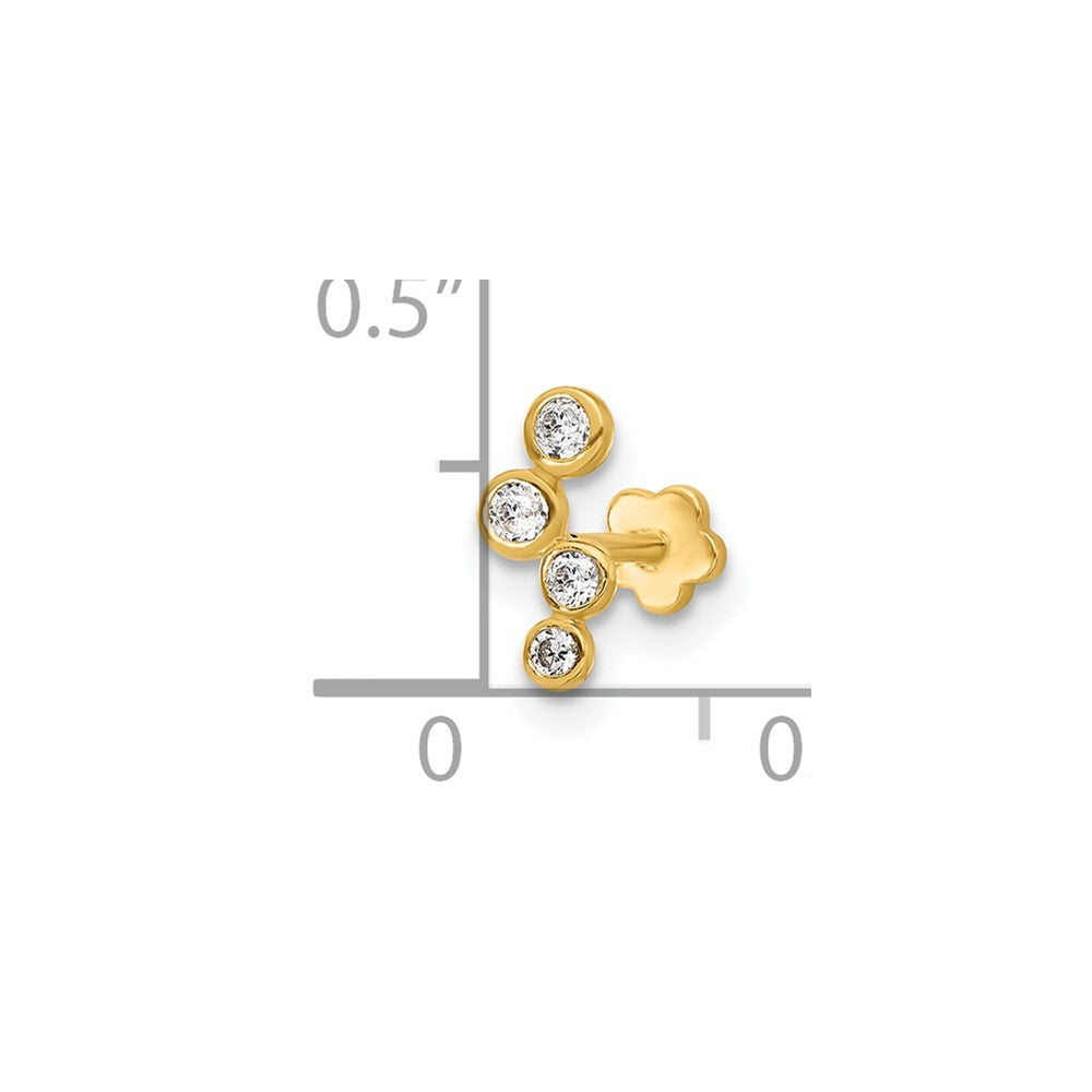14K Yellow Gold Polished CZ Cartilage Body Jewelry