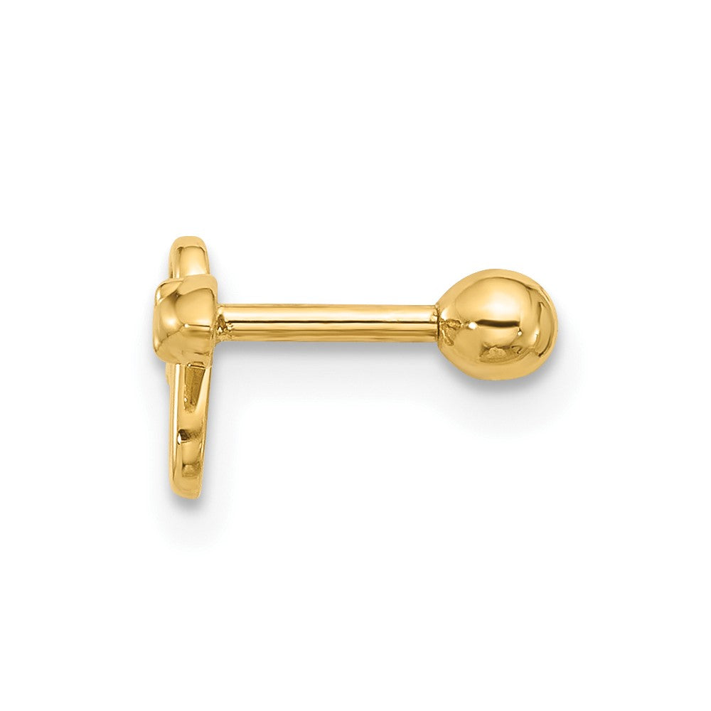 14K Yellow Gold Polished Snake Cartilage Stud