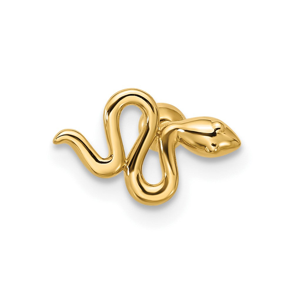 14K Yellow Gold Polished Snake Cartilage Stud