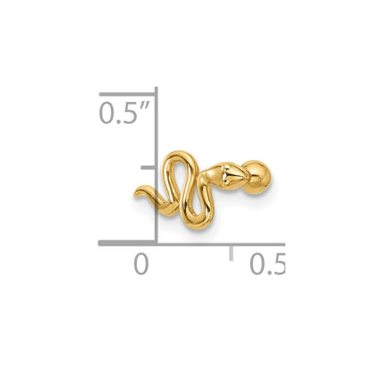 14K Yellow Gold Polished Snake Cartilage Stud