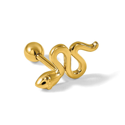 14K Yellow Gold Polished Snake Cartilage Stud