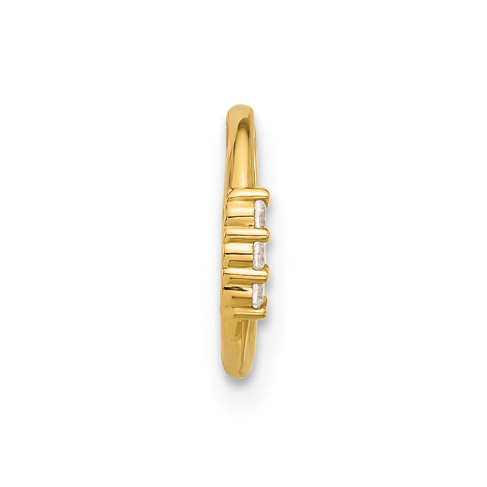 14K Yellow Gold Polished CZ Hinged Cartilage Ring