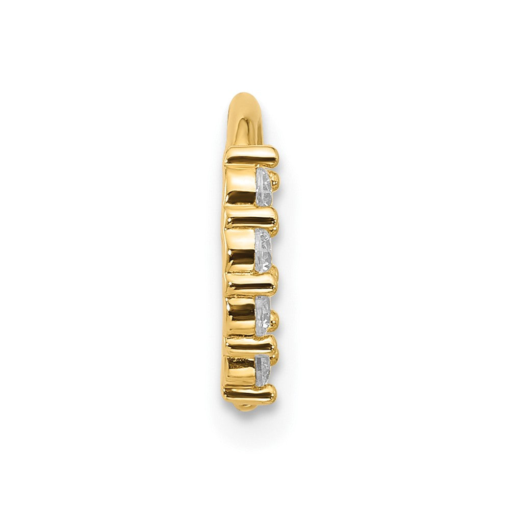14K Yellow Gold Polished CZ Cartilage Ring