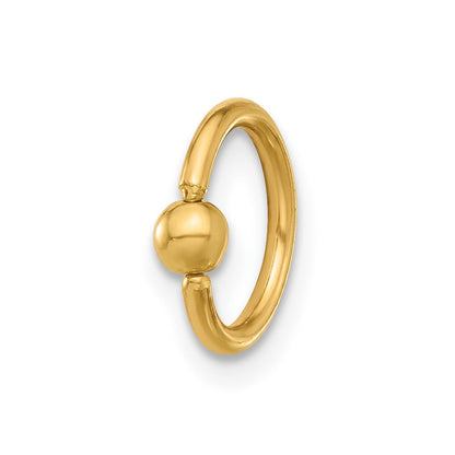 14K Yellow Gold Polished Septum Cartilage Ring