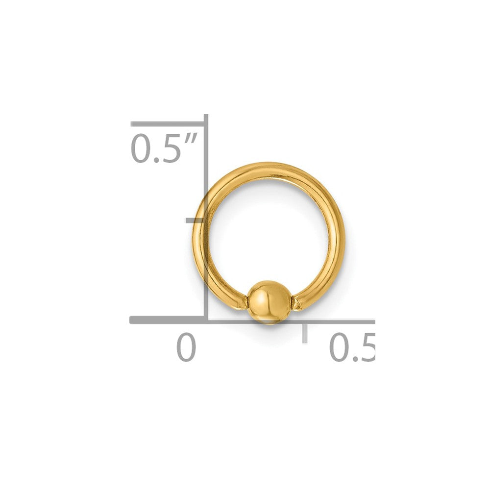 14K Yellow Gold Polished Septum Cartilage Ring