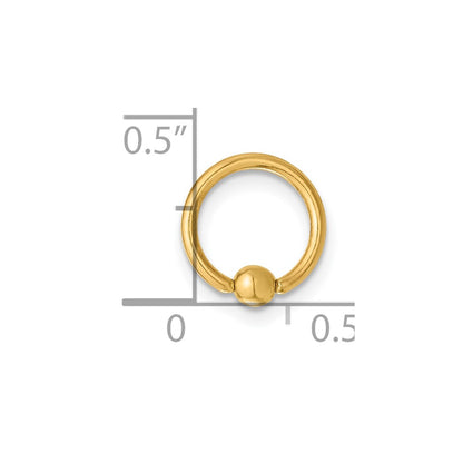 14K Yellow Gold Polished Septum Cartilage Ring
