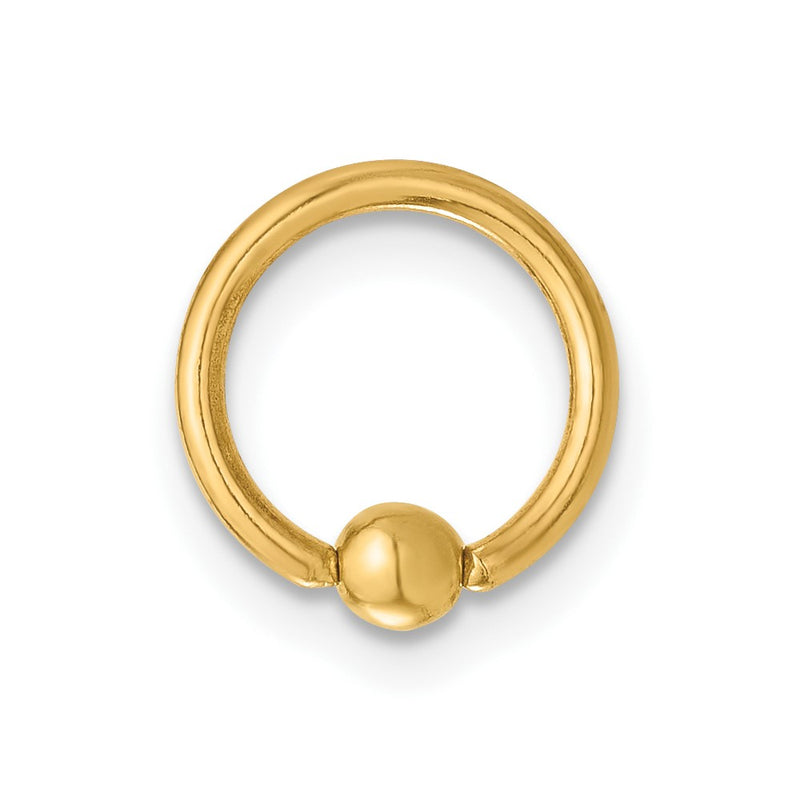 14K Yellow Gold Polished Septum Cartilage Ring