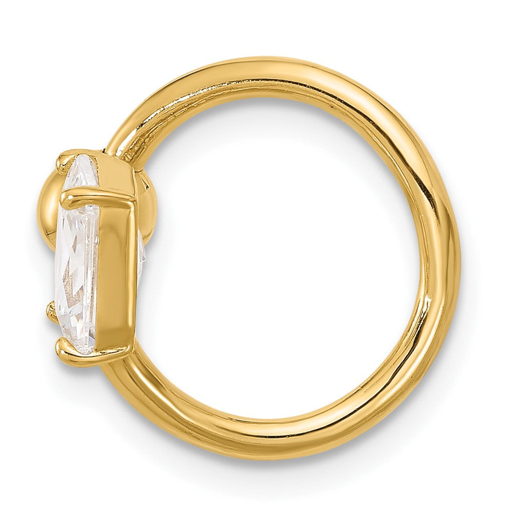 14K Yellow Gold Polished CZ Cartilage Ring