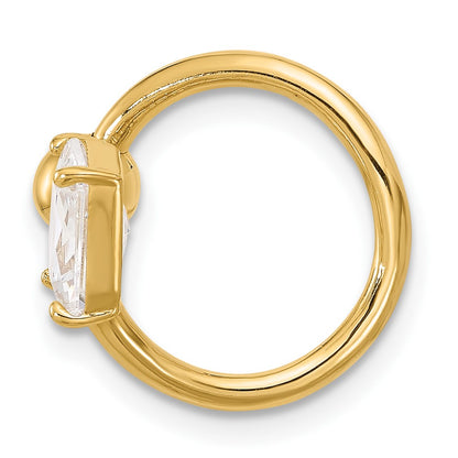 14K Yellow Gold Polished CZ Cartilage Ring