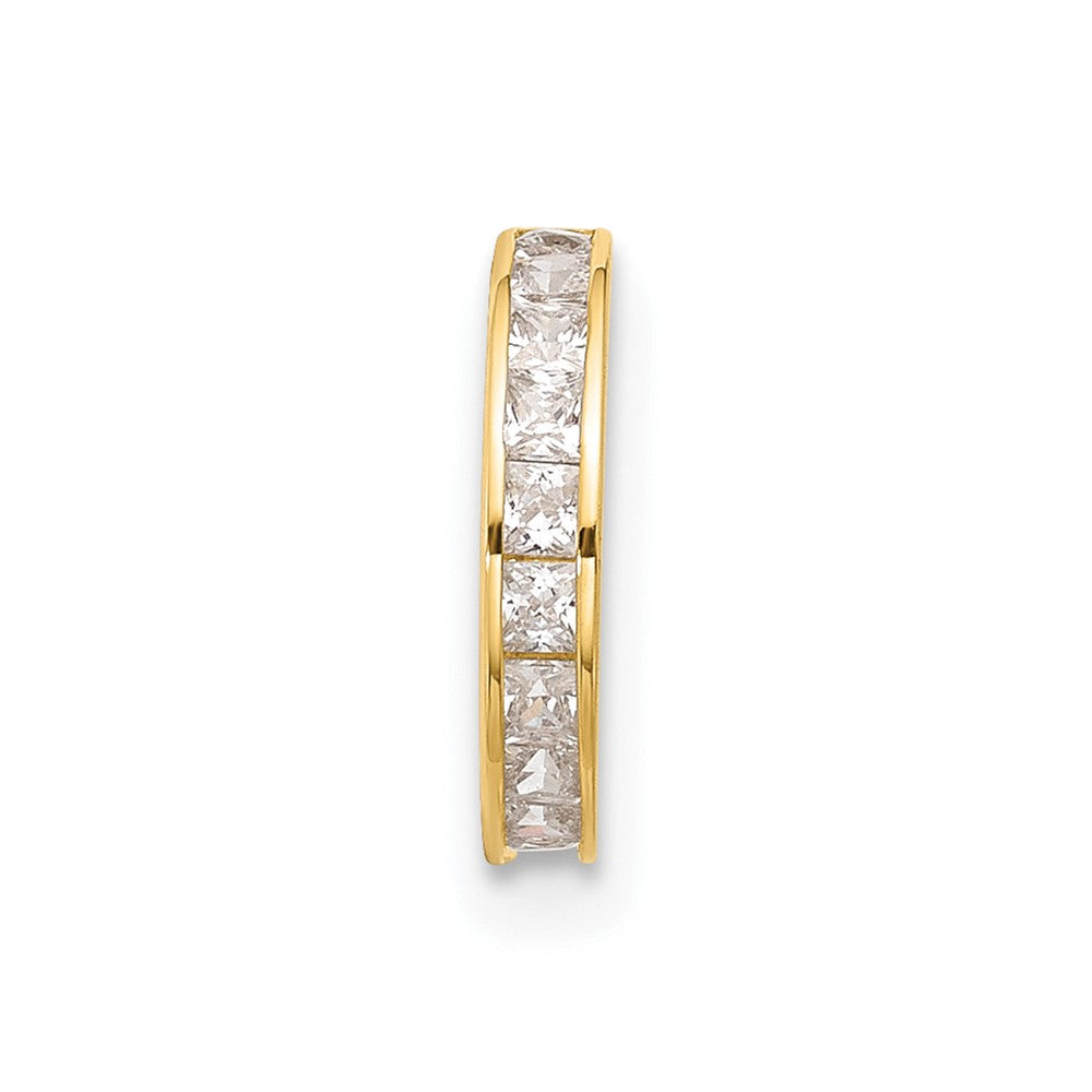 14K Yellow Gold Polished CZ Hinged Cartilage Ring