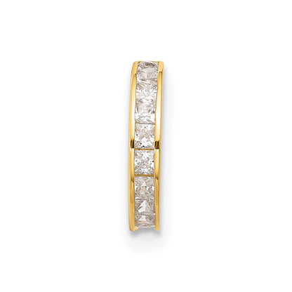 14K Yellow Gold Polished CZ Hinged Cartilage Ring