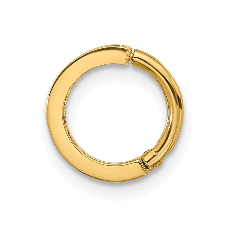 14K Yellow Gold Polished Rainbow CZ Hinged Cartilage Ring