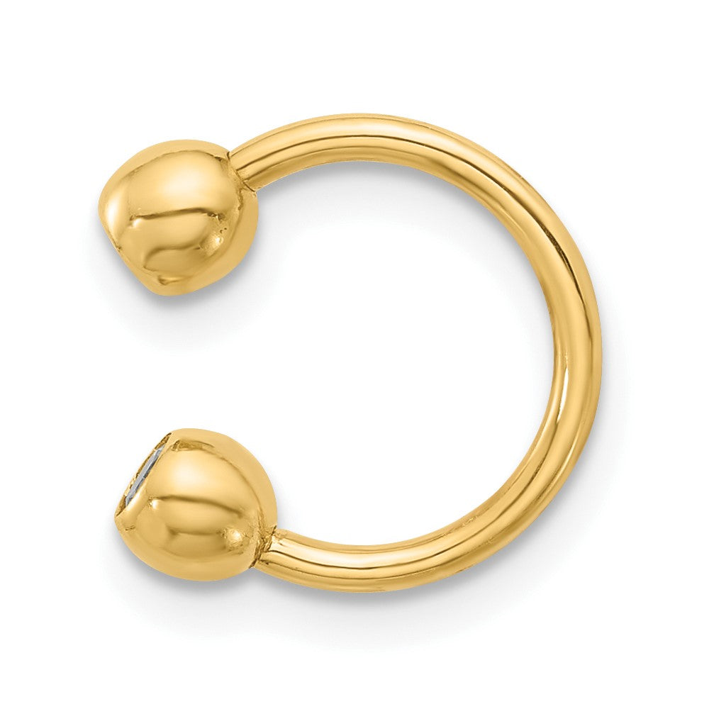 14K Yellow Gold Polished 4mm CZ Cartilage Ring