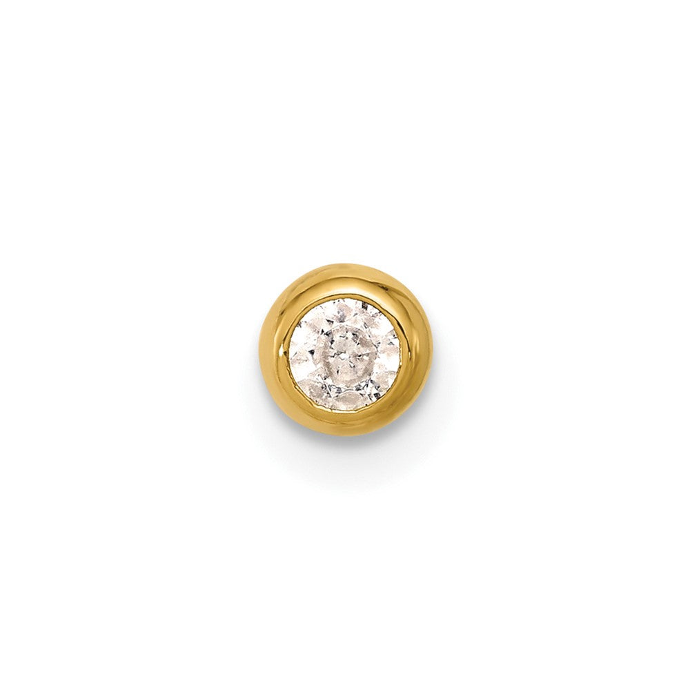 14K Yellow Gold Polished CZ Industrial Body Jewelry