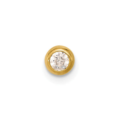 14K Yellow Gold Polished CZ Industrial Body Jewelry