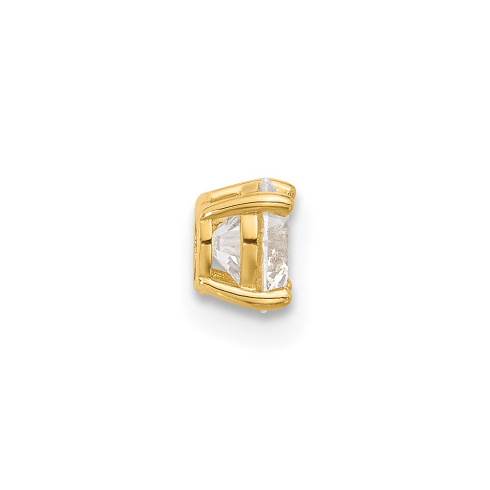 14K Yellow Gold Polished 3mm CZ Industrial Body Jewelry