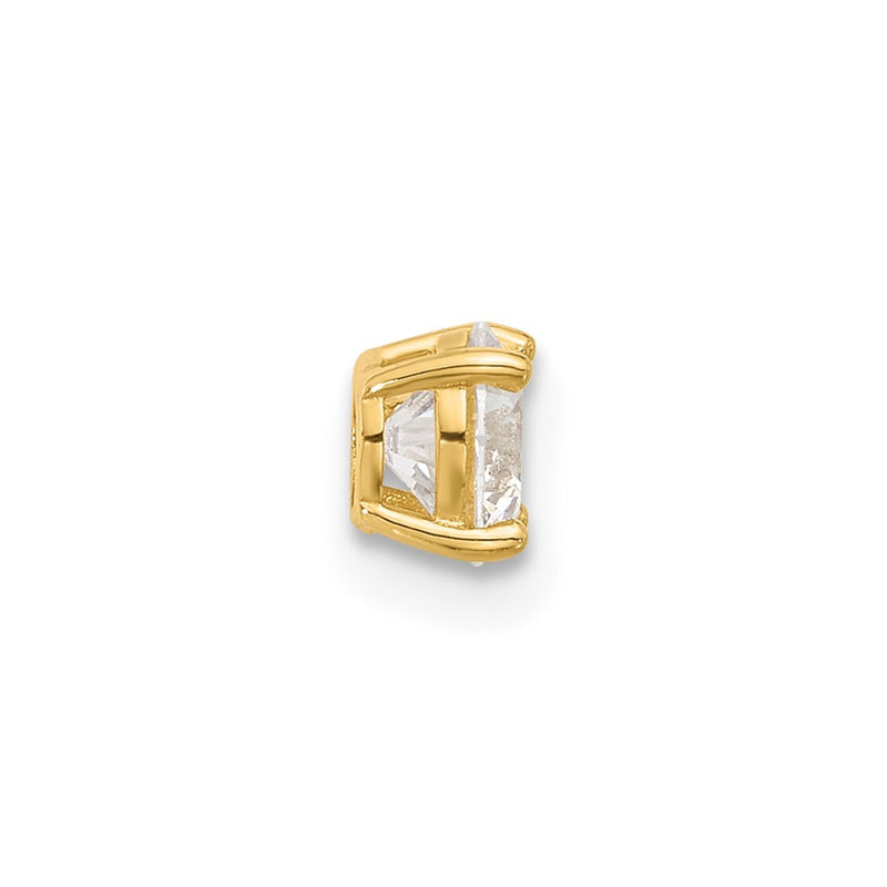 14K Yellow Gold Polished 3mm CZ Industrial Body Jewelry