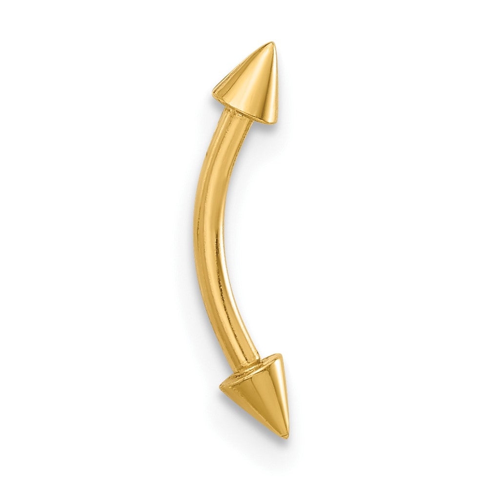 14K Yellow Gold Polished Spiked Eyebrow Ring