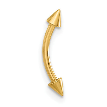 14K Yellow Gold Polished Spiked Eyebrow Ring