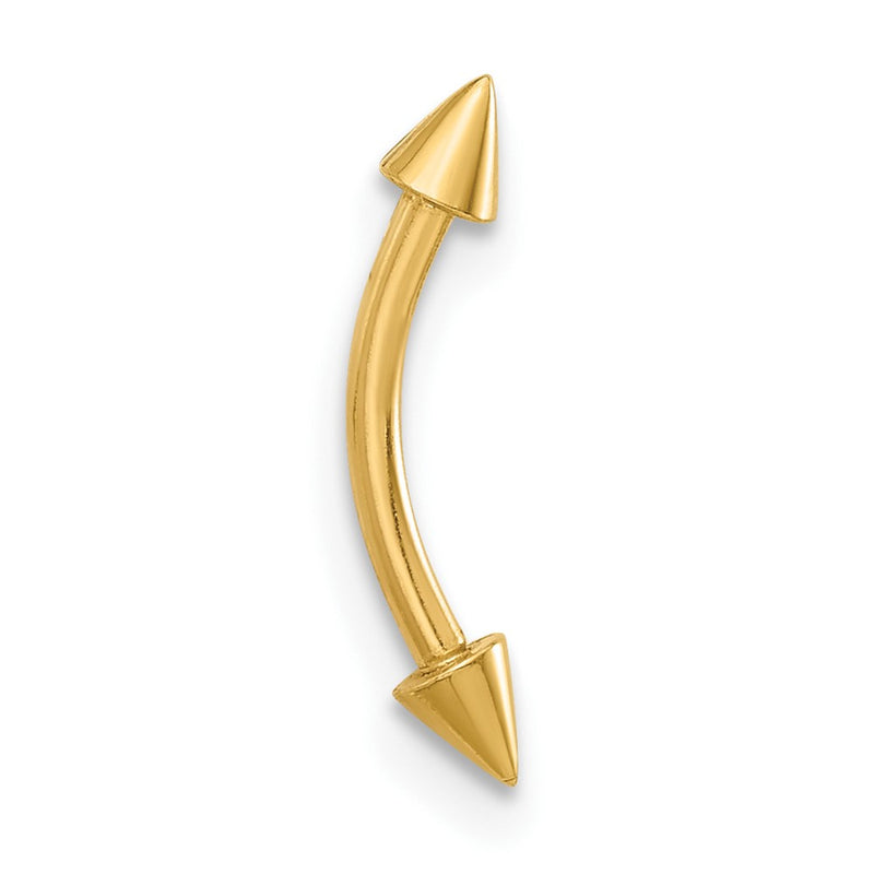 14K Yellow Gold Polished Spiked Eyebrow Ring