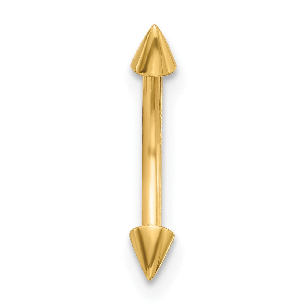14K Yellow Gold Polished Spiked Eyebrow Ring