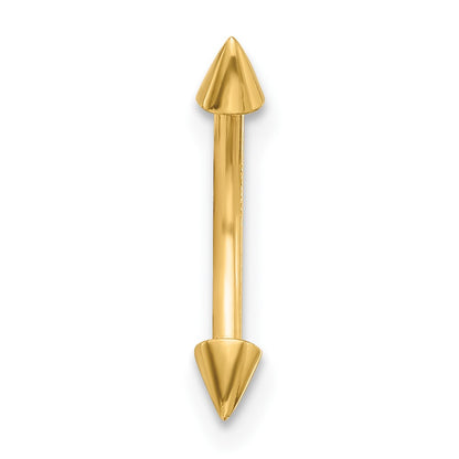 14K Yellow Gold Polished Spiked Eyebrow Ring