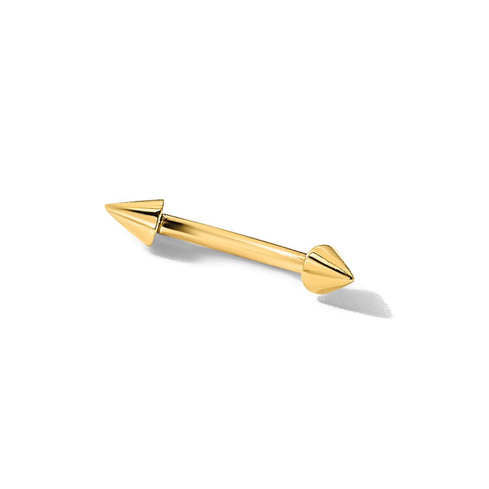 14K Yellow Gold Polished Spiked Eyebrow Ring