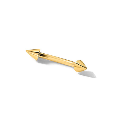 14K Yellow Gold Polished Spiked Eyebrow Ring