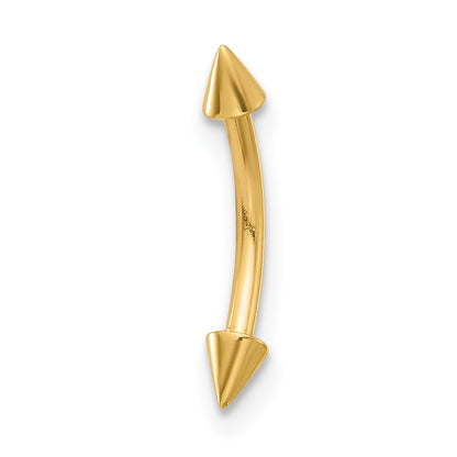 14K Yellow Gold Polished Spiked Eyebrow Ring