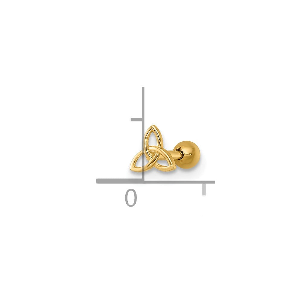 14K Yellow Gold Polished Celtic Knot Labret Stud