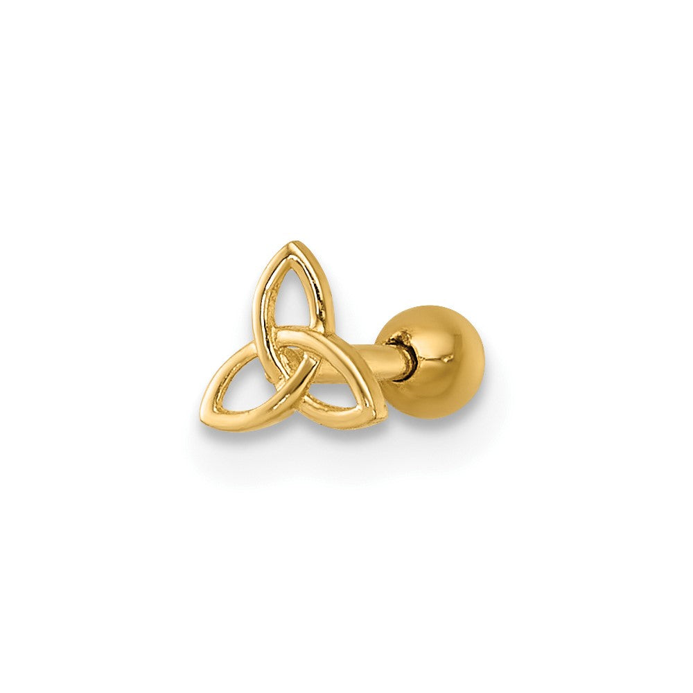 14K Yellow Gold Polished Celtic Knot Labret Stud