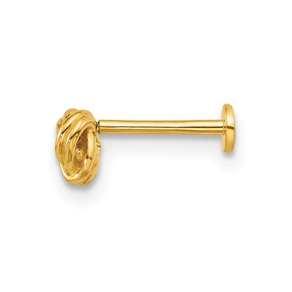 14K Yellow Gold Polished Love Knot Labret Stud
