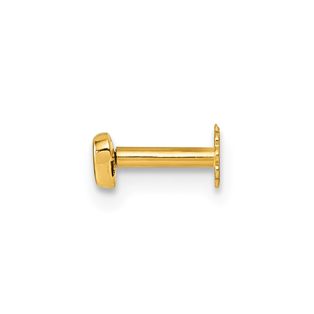 14K Yellow Gold Polished Heart CZ Labret Stud