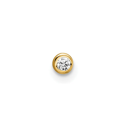 14K Yellow Gold Polished 2.5mm Round CZ Labret Stud